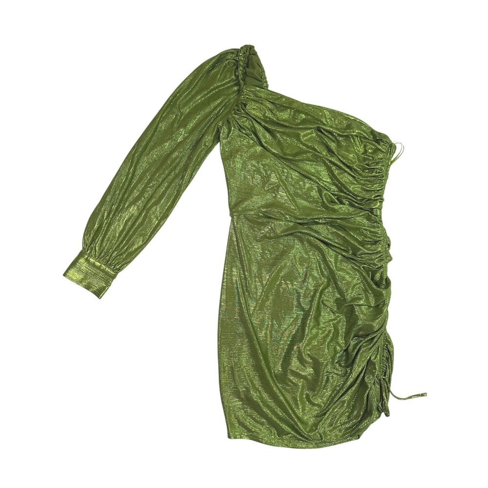 Adelyn Rae‎ Gretchen Metallic One Shoulder Knit Mini Dress size XS